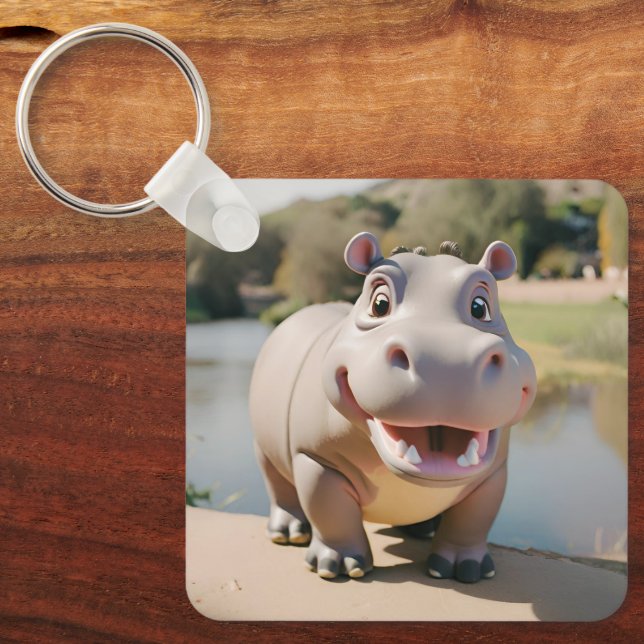 Llavero Hippo Keepsake para viajar | Verso personalizado (Anverso)