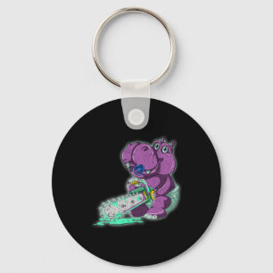 Llavero Hippo Scary Vaporwave Animal Chainsaw Hippo