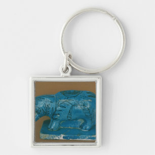 Llavero Hippopotamus azul con la decoración negra