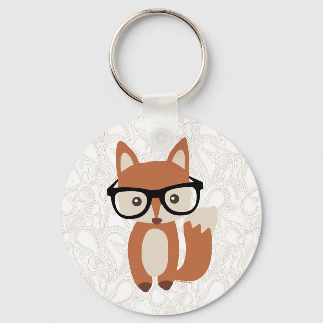 Llavero Hipster Baby Fox con gafas (Anverso)