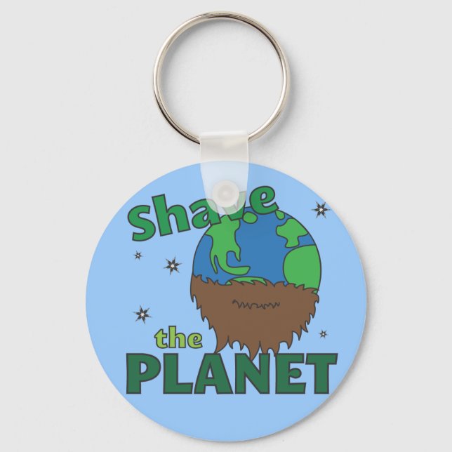 Llavero Hipster Bearded Earth Day Shave (Save the Planet) (Anverso)