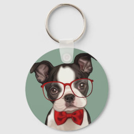 Llavero Hipster Boston Terrier