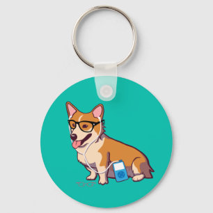 Llavero Hipster Corgi Keychain