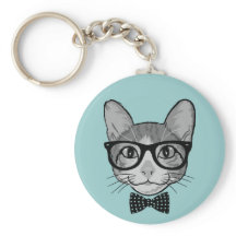 Hipster de gato con puntas de polka dobla el cordó