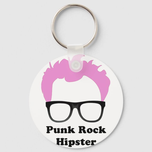 Llavero Hipster de rock de punk (Anverso)