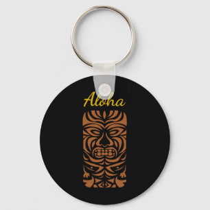 Llavero Hípster retro hawaiano tiki polinesio