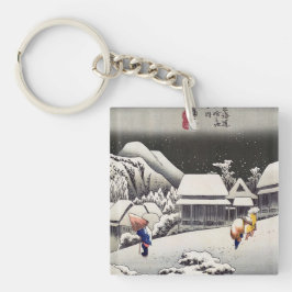 Llavero Hiroshige Utagawa - Nieve nocturna en Kanbara