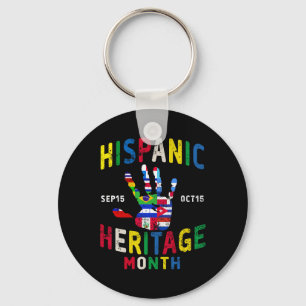 Llavero Hispano Patrimonio Mes Huella de huellas latinas