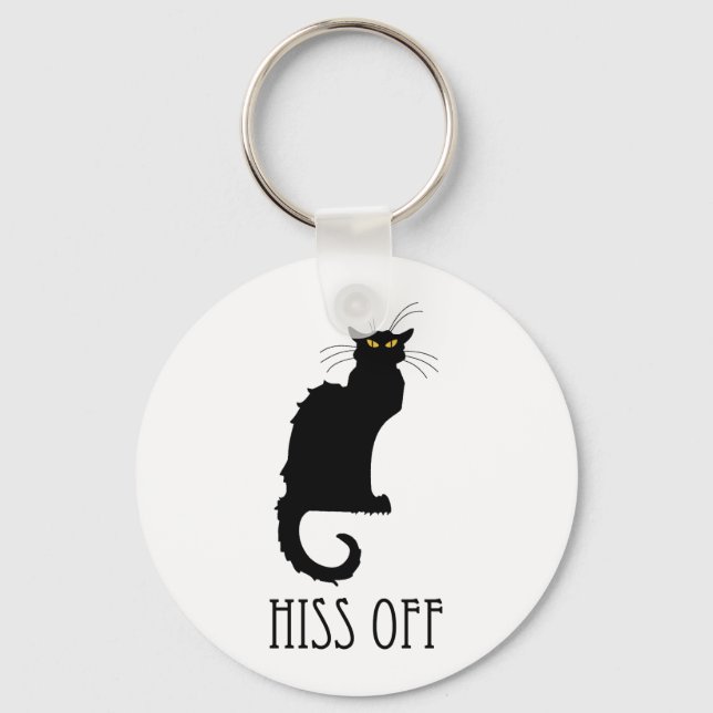 Llavero Hiss Off Cat Funny (Anverso)