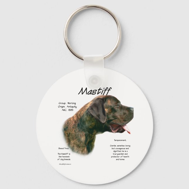 Llavero Historia de Brindle Apricot Mastiff (Anverso)