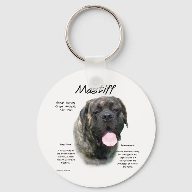 Llavero Historia de Brindle Mastiff (Anverso)