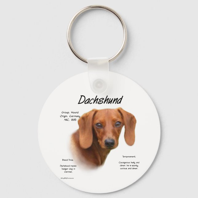 Llavero Historia de Dachshund suave (Anverso)