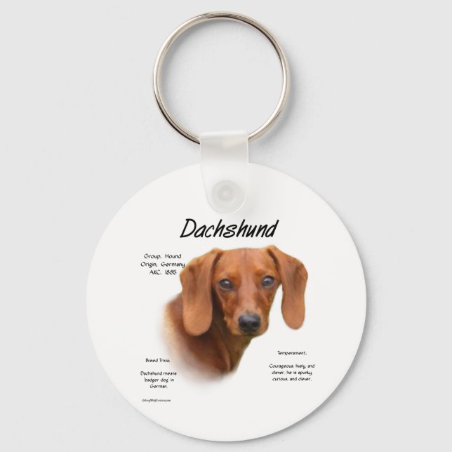 Llavero Historia de Dachshund suave (Anverso)