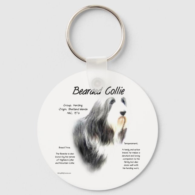 Llavero Historia de la collie con barba; Collies con barba (Anverso)