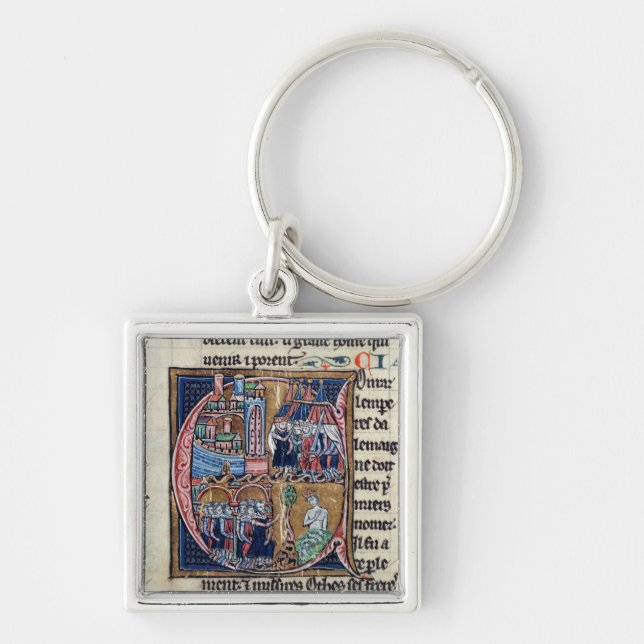 Llavero Historiated rubrica "C" que representa a Conrado (Frente)