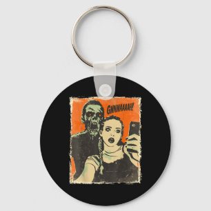 Llavero Historieta de horror vintage Zombie Selfie Casuali
