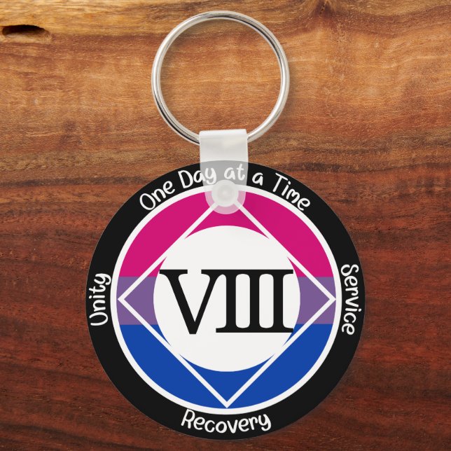 Llavero Hito de recuperación bisexual personalizada (Anverso)