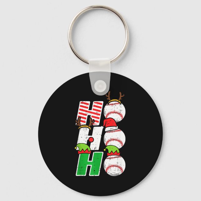 Llavero Ho Ho Baseball Elf Candy Cane Funny Christmas Srt  (Anverso)