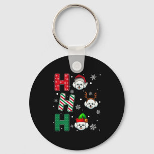Llavero Ho Ho Ho Ho Ho Bichon Frise Dog Navidades de Santa