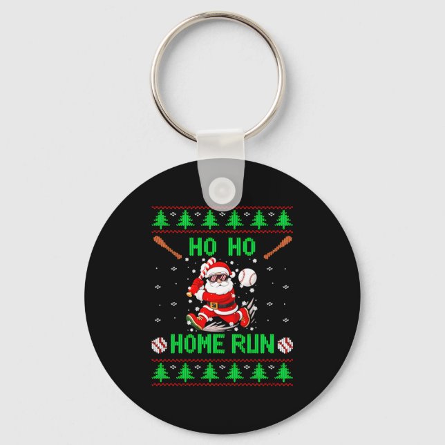 Llavero Ho Ho Home Run Baseball Christmas Santa Ugly Xmas  (Anverso)