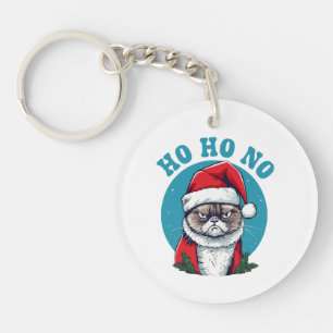 Llavero Ho ho no - divertido gato gruñón de santa