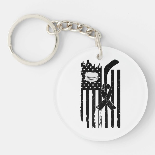 Llavero Hockey Cinta rosada Sensibilización sobre el Cánce (Frente)