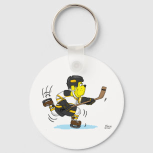 LLAVERO HOCKEY DOG BLACK AND GOLD