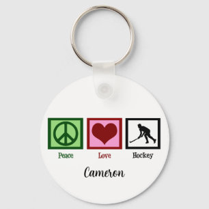 Llavero Hockey hierba del amor de la paz
