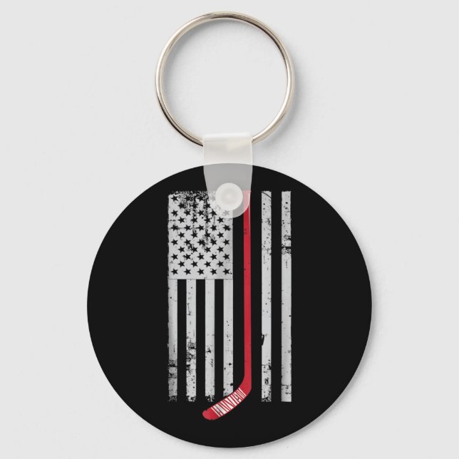 Llavero Hockey Red Stick Bandera Americana Hockey Hockey H (Anverso)