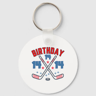 Llavero Hockey sobre Hielo Cumpleaños Catorce Niño 14º Fie