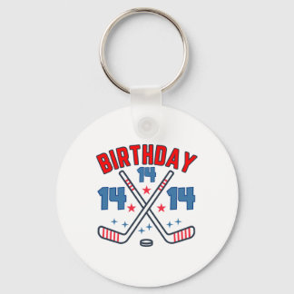 Llavero Hockey sobre Hielo Cumpleaños Catorce Niño 14º Fie