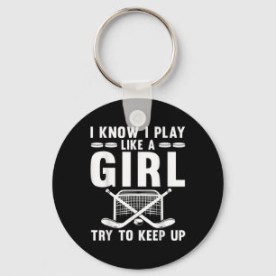 Llavero Hockey sobre hielo genial para mujeres chicas aman
