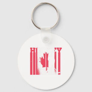 Llavero Hockey sobre hielo jugador canadiense bandera de C