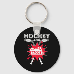 Llavero Hockey y tacos: Hockey sobre hielo divertido