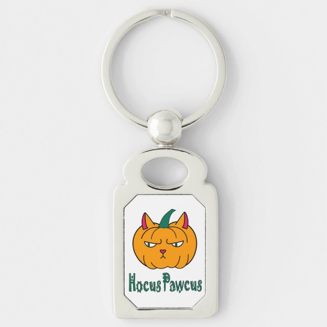 Llavero Hocucus pawcus Halloween calabaza ginger cat magia (Anverso)