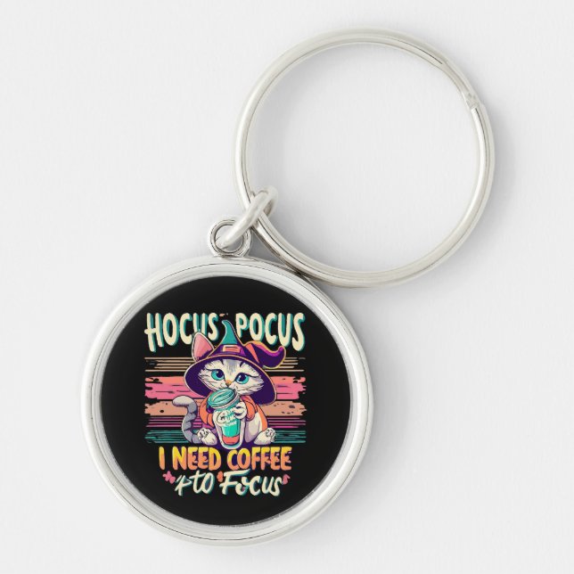 Llavero Hocus Focus - Necesito café para concentrarme (Frente)