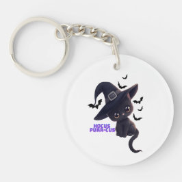 Llavero Hocus Purr-cus Cute Gato Negro Halloween Art