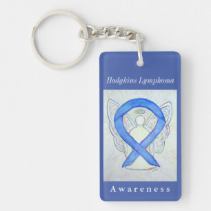 Llavero Hodgkins Lymphoma Awareness Ribbon Angel Key Chain