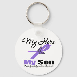 Llavero Hodgkins Lymphoma Ribbon Mi HERO Mi Hijo