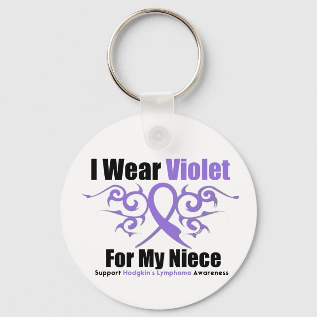 Llavero Hodgkins Lymphoma Tribal Ribbon Para Mi Niña (Anverso)