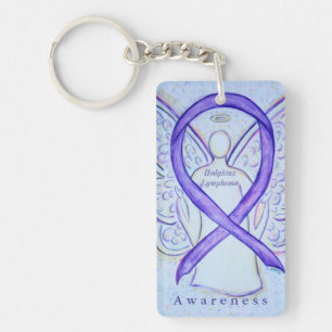 Llavero Hodgkins Lymphoma Violet Awareness Ribbon Keychain