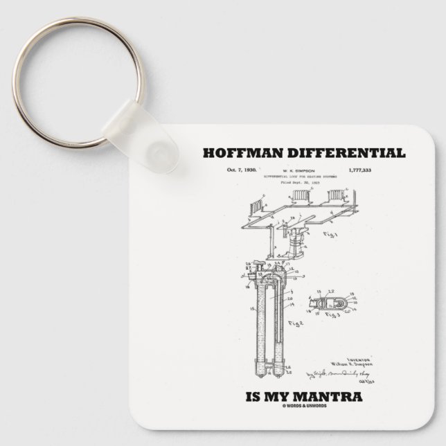 Llavero Hoffman Differential is My Mantra US Patent Design (Anverso)