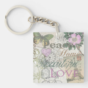 Llavero Hogar de Paz Vintage Belleza Amor