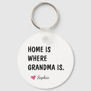 Llavero Hogar Es Donde Está La Abuela Regalo Personalizado