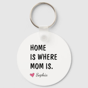 Llavero Hogar Es Donde Está Mamá Regalo Personalizado Para