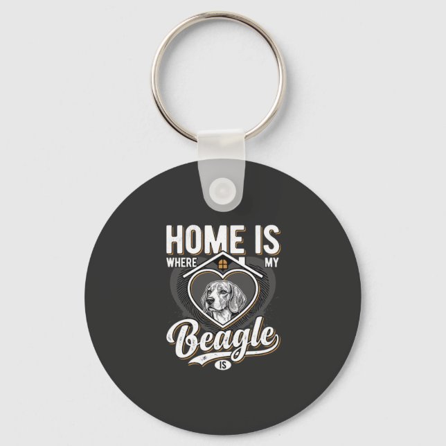 Llavero Hogar es donde está mi Beagle_1 (Anverso)