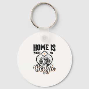 Llavero Hogar Es Donde Está Mi Beagle Diseño Vintage De Pe