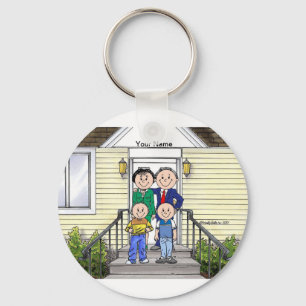 Llavero Hogar familiar, pareja - Ornamento cerámico de dos