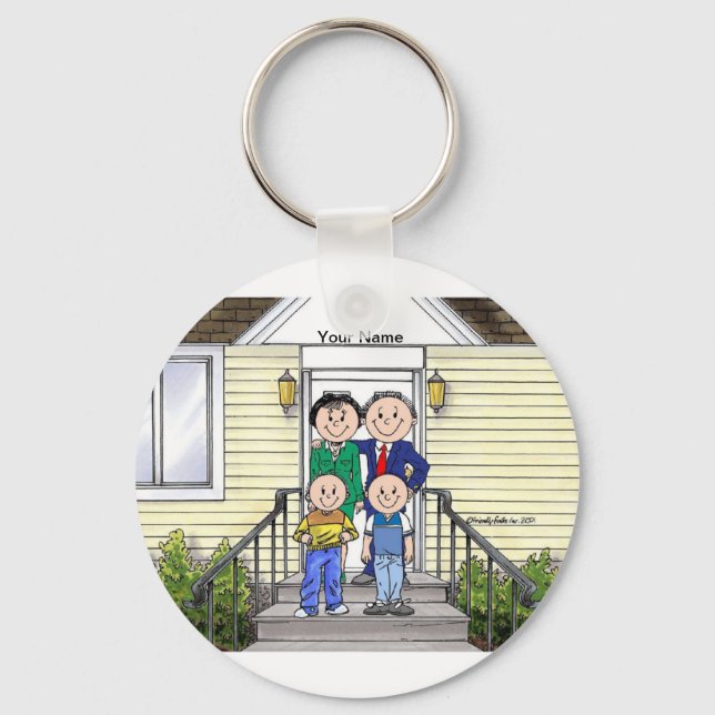 Llavero Hogar familiar, pareja - Ornamento cerámico de dos (Anverso)