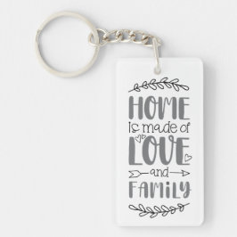 Llavero Hogar hecho de amor y familia amor lindo flor quo